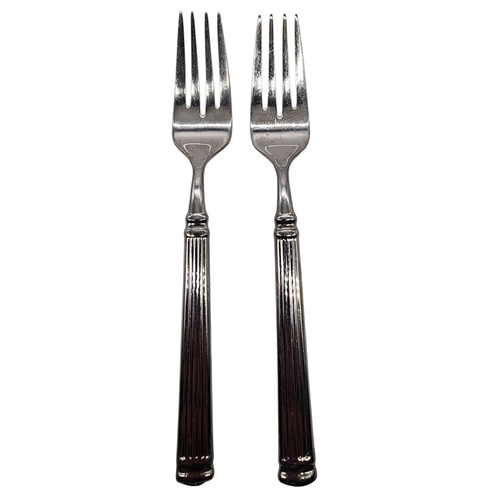 Pair (2) Cambridge Salad Forks Continental Stainless 18/10 Silverware